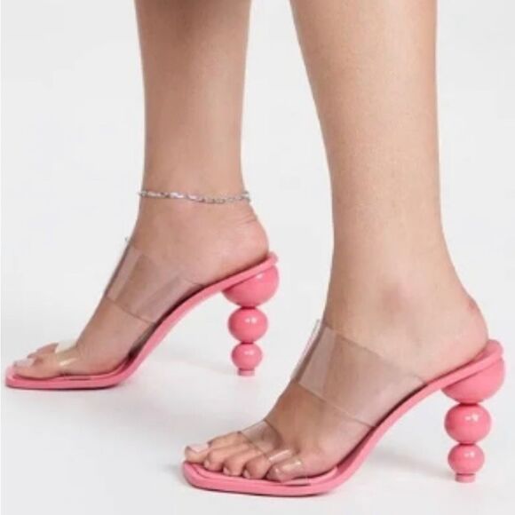 CULT GAIA Vita Vinyl Stacked Heel Mules size 37.5 - Picture 2 of 13